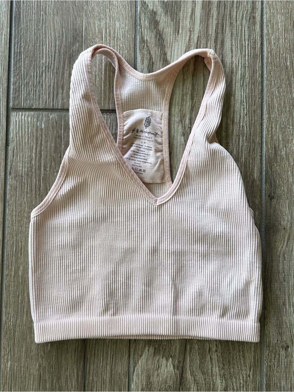 Free People Movement Ribbed Tank Top/Sports Bra in Light Blush size small